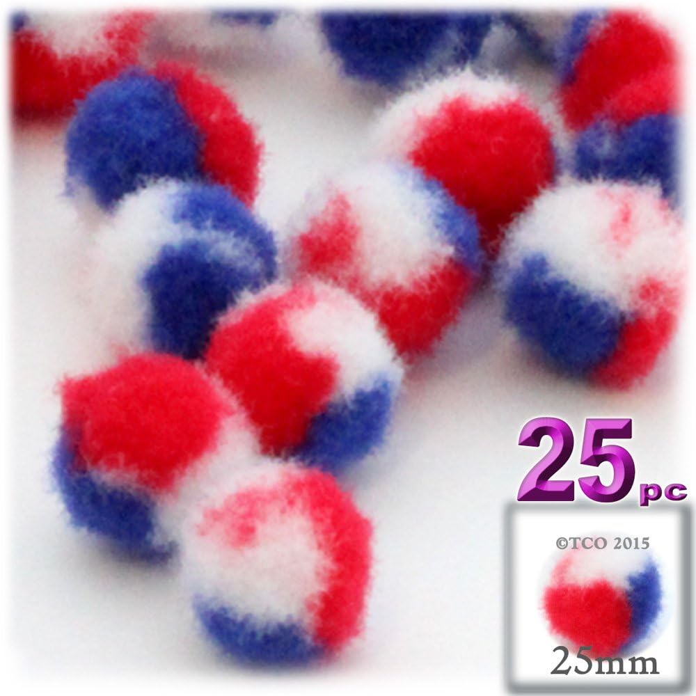 The Crafts Outlet 25-Piece Neon Green Acrylic Pom Poms