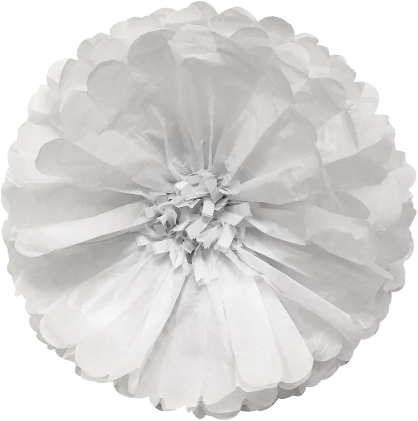 Wrapables Tissue Flower Pom Poms Set of 3 White