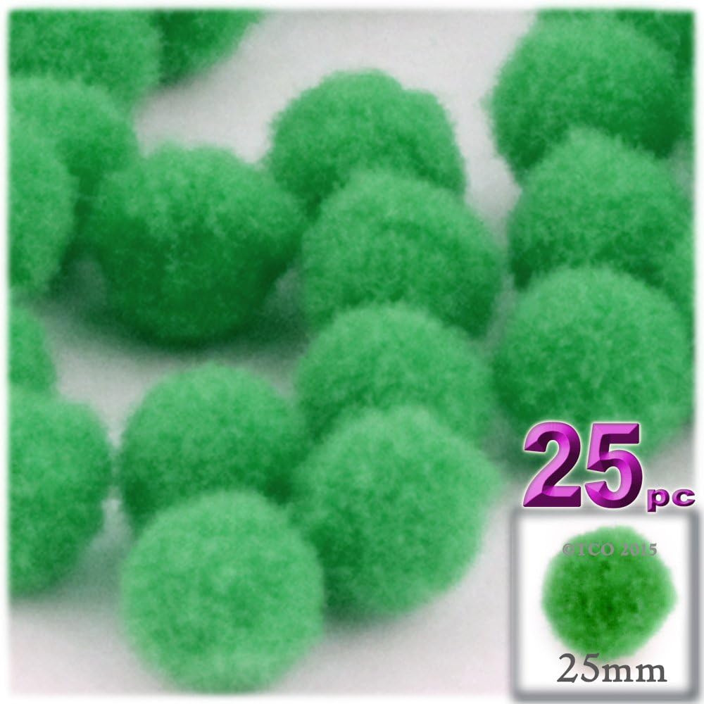 The Crafts Outlet 25-Piece Pink Pom Poms