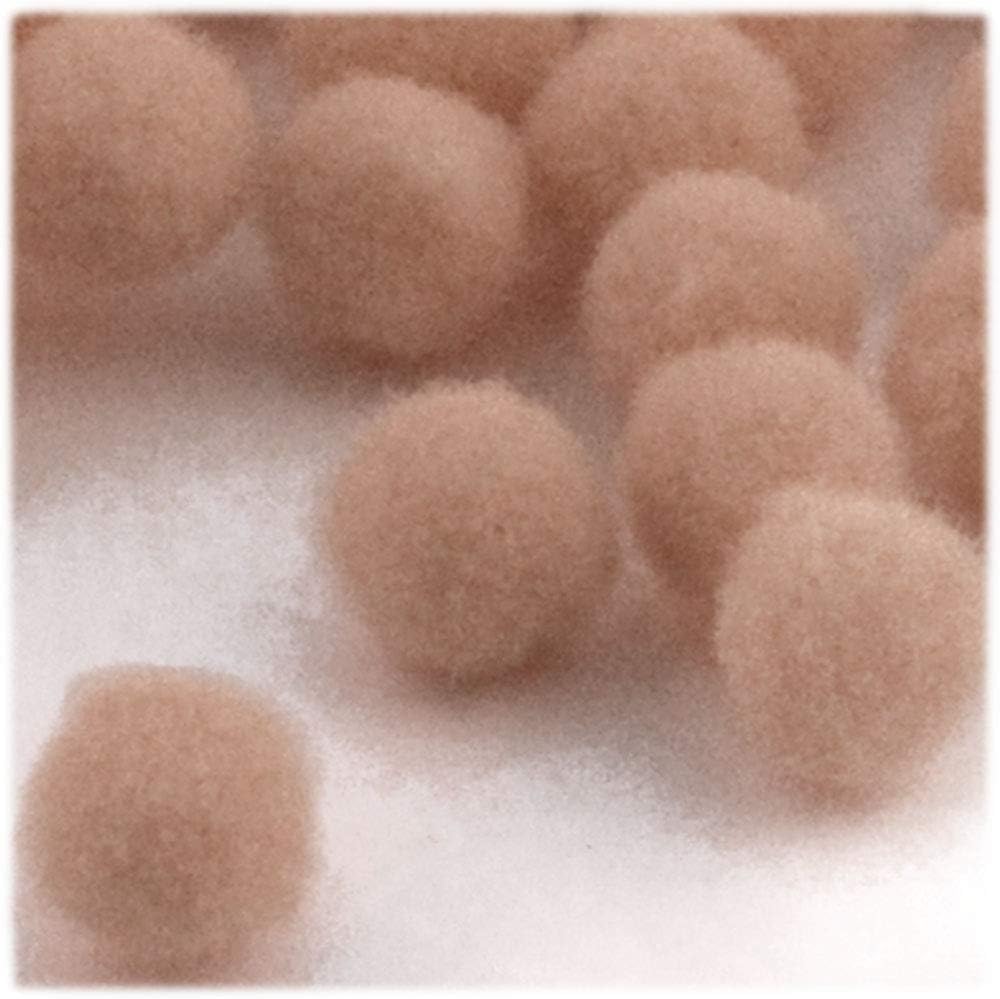 The Crafts Outlet 10-Piece Tan Acrylic Pom Poms