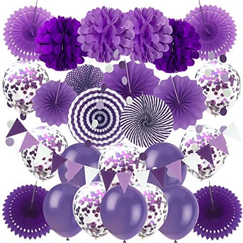 ZERODECO Purple Party Decorations Kit