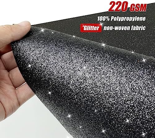 EZLucky Glitter Black Carpet Runner for Party 246X15ft