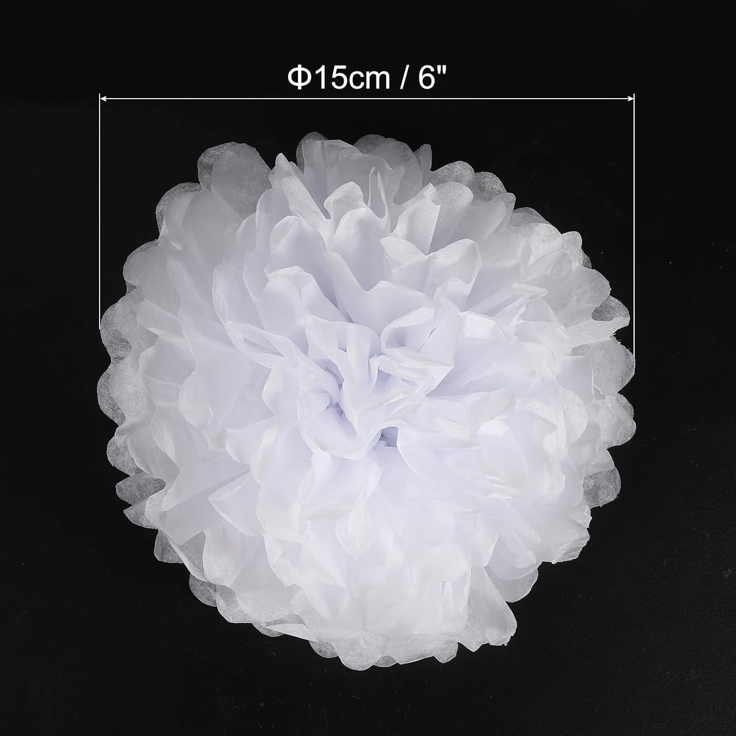 PATIKIL 6 Inch White Tissue Pom Poms Flowers 20 Pack