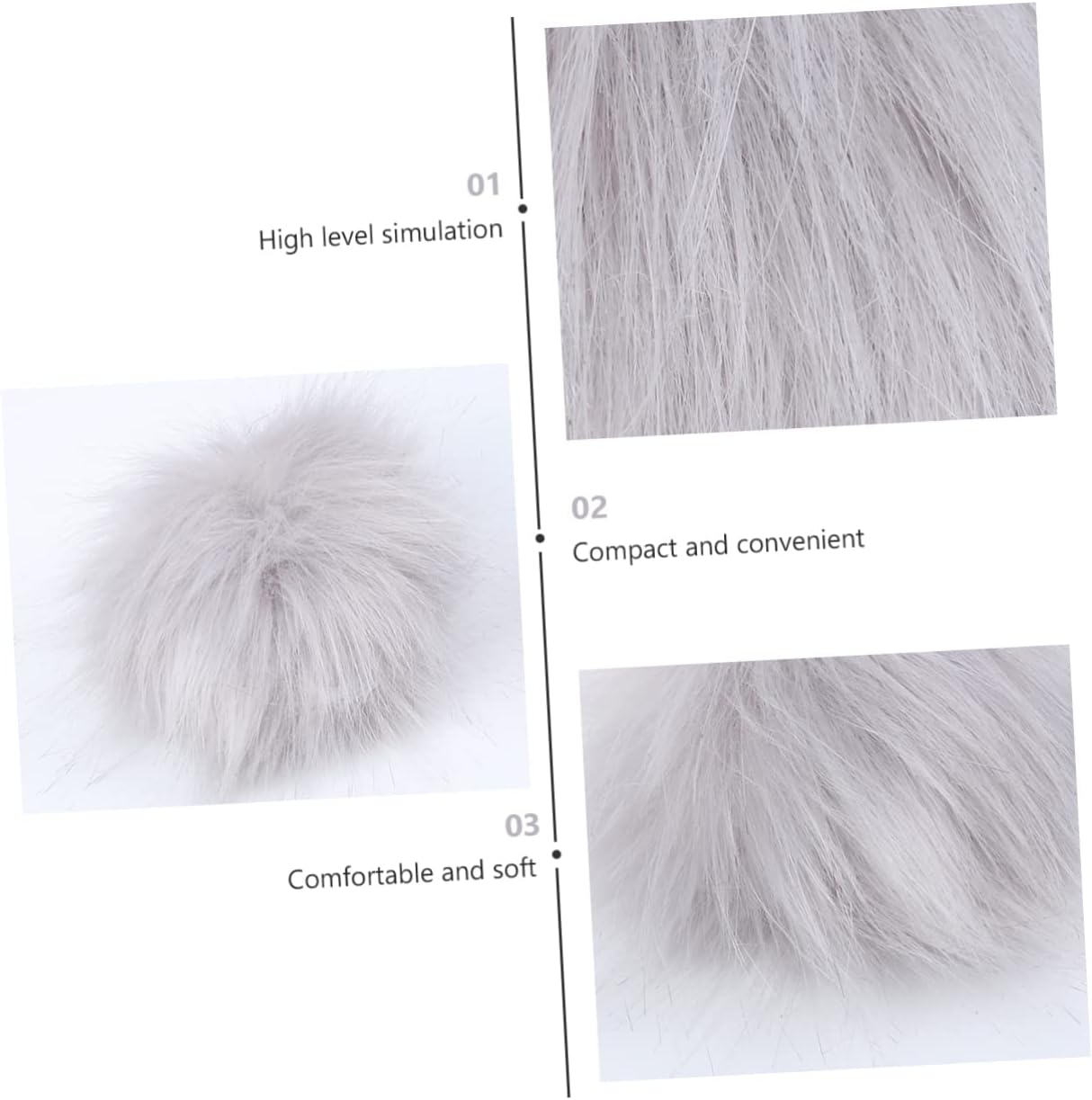 Toyvian 2pcs Faux Fur Pom Poms for Hats Bags and Apparel