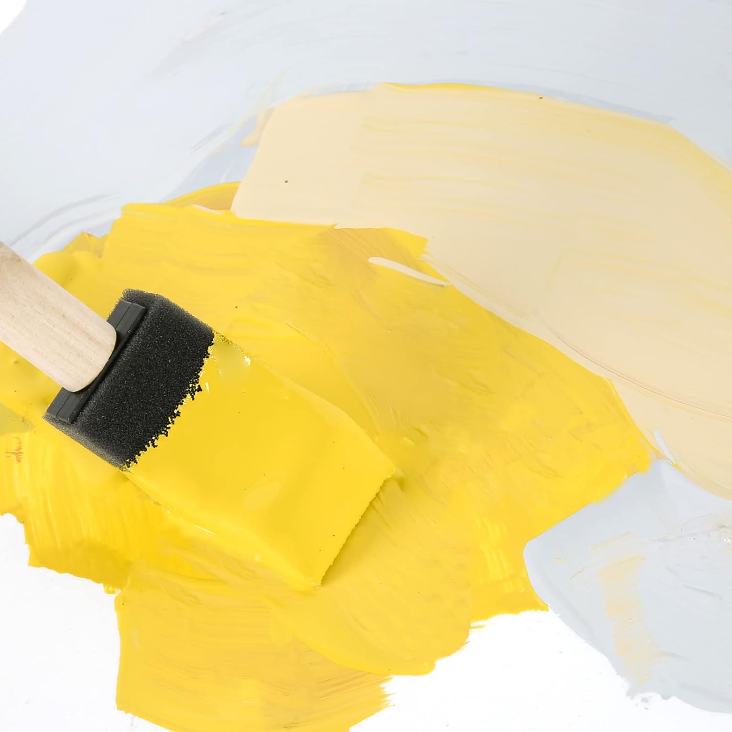 Mister Rui 50 Pack Foam Paint Brushes 1 Inch Wood Handle