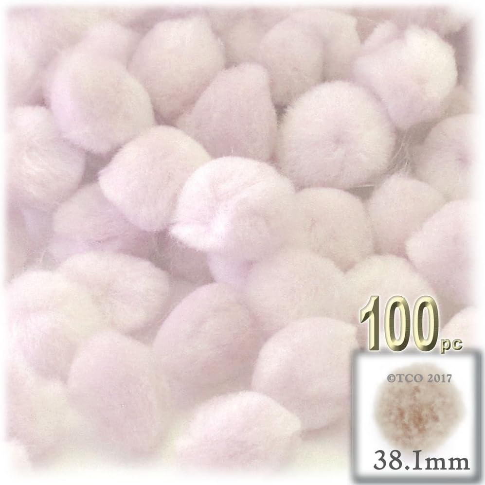 The Crafts Outlet 100-Piece Coffee Brown Pom Poms 38mm