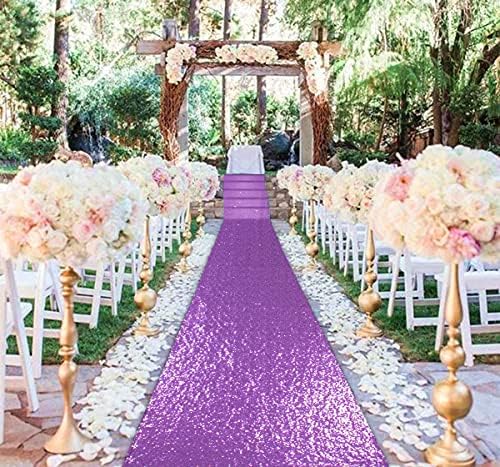 DUOBAO Lavender Sequin Aisle Runner 15FTx2FT Wedding Decor