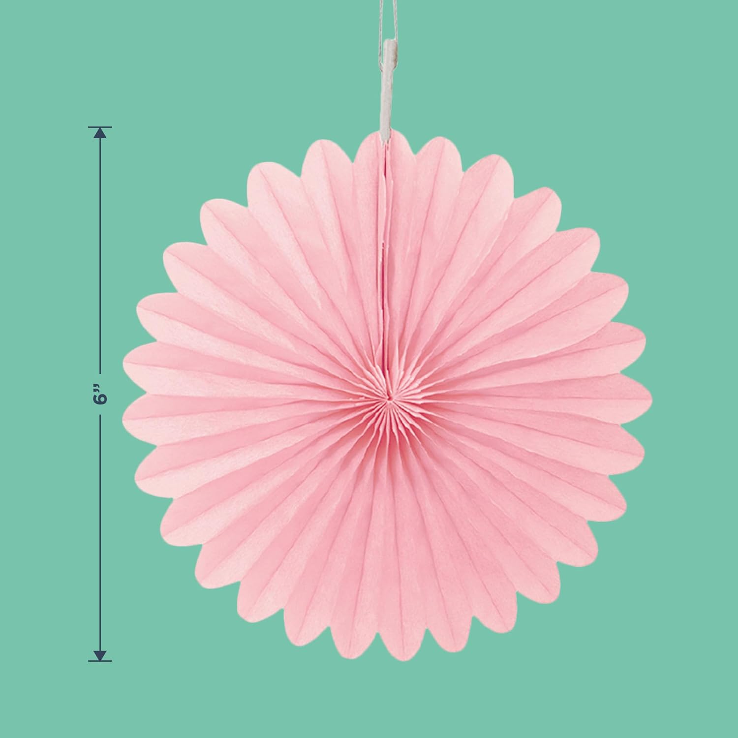 Solid Pale Pink Tissue Fan Hanging Decorations 3 Pack