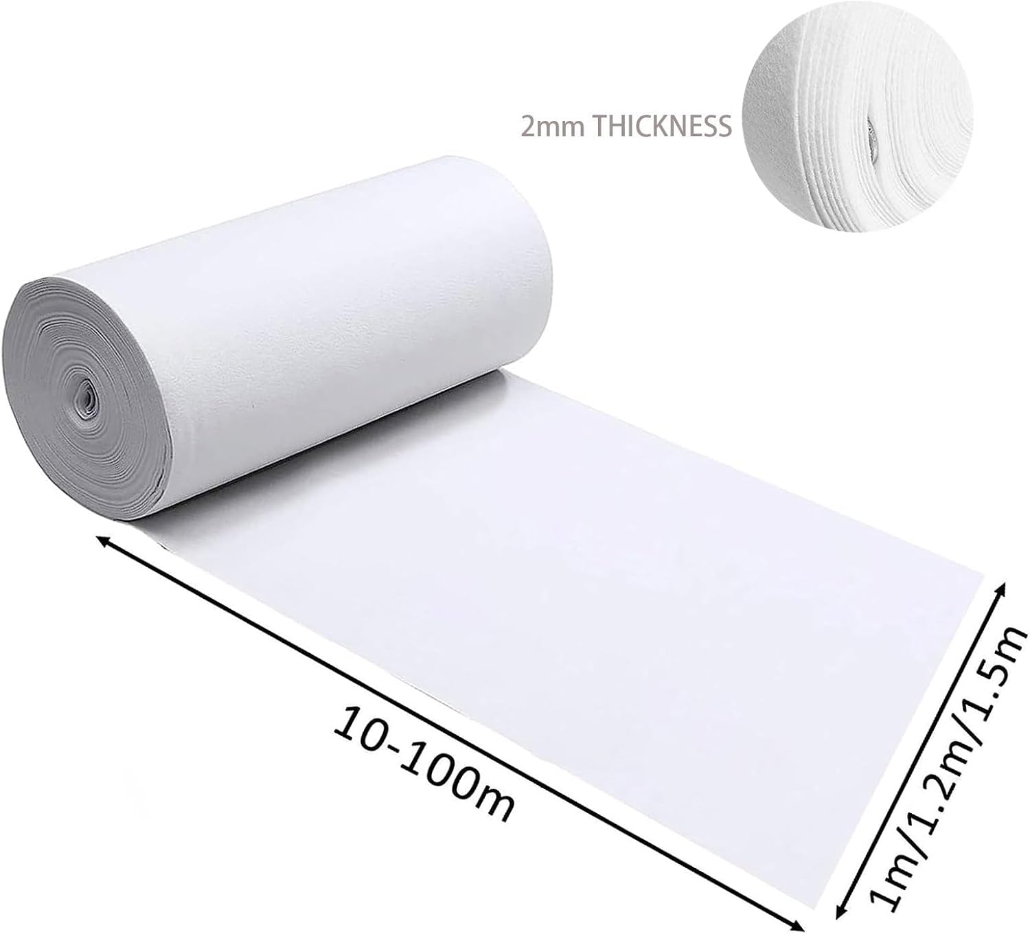 White Wedding Aisle Runner Rug 2mm Thick 1x30m Non-Slip Carpet