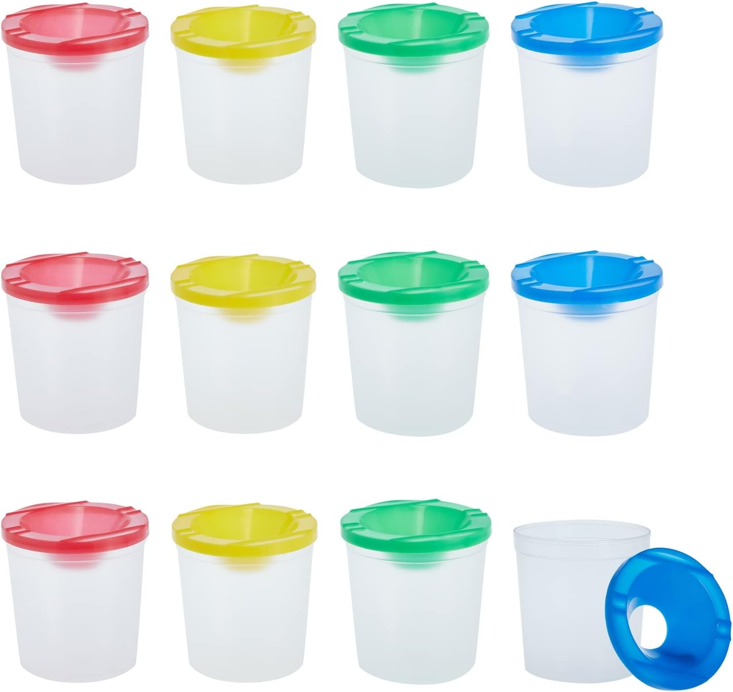 Juvale 12 Pack Spill Proof Paint Cups With Lids for Kids