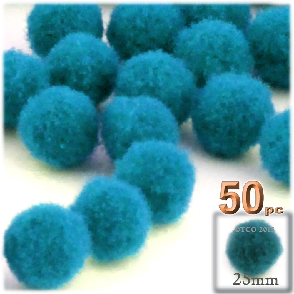 The Crafts Outlet 50-Piece Neon Orange Pom Poms