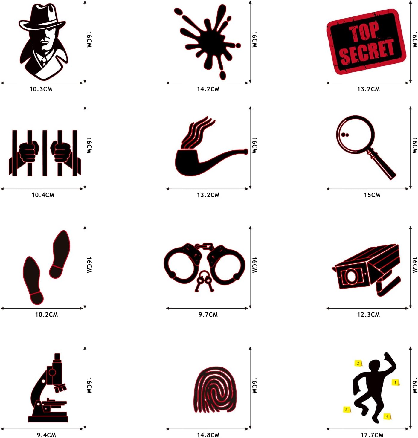 Detective Party Streamer Decor 24pcs PVC Hanging Swirls for Kids Birthday and Halloween