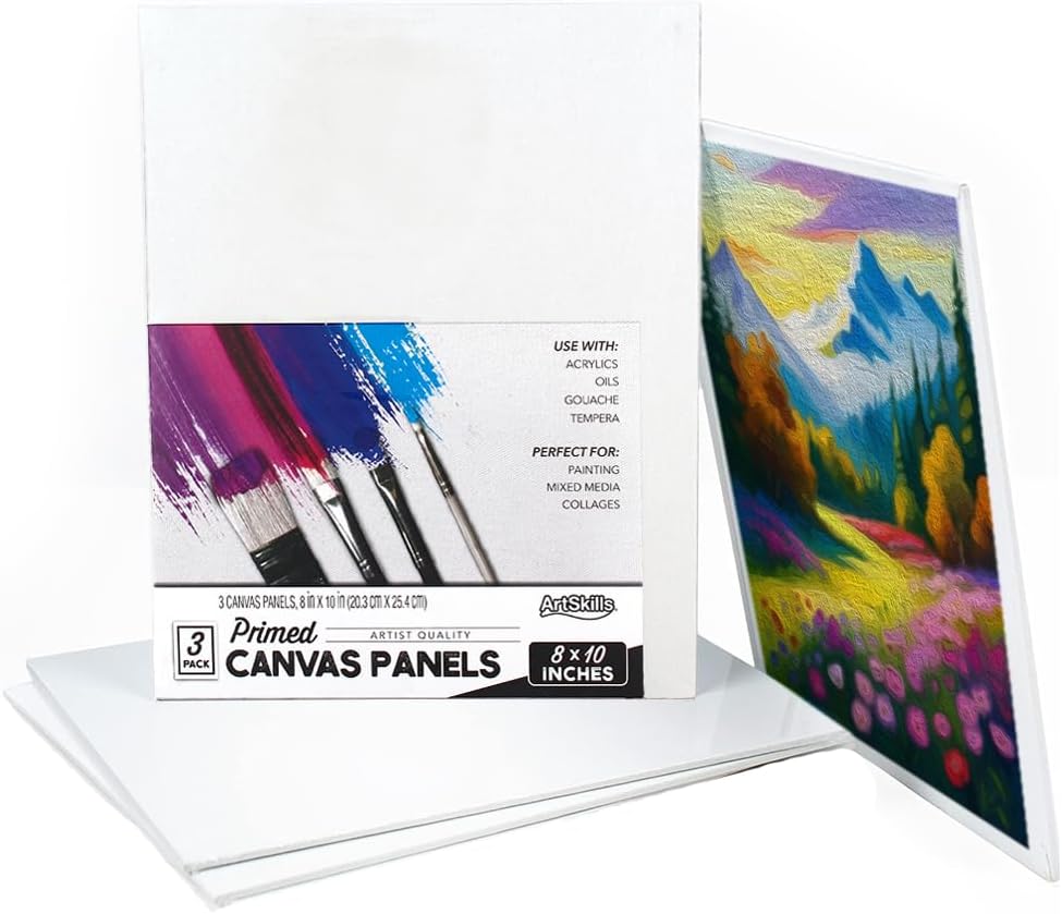 ArtSkills 8x10 Canvas Boards 3-Pack for Painting
