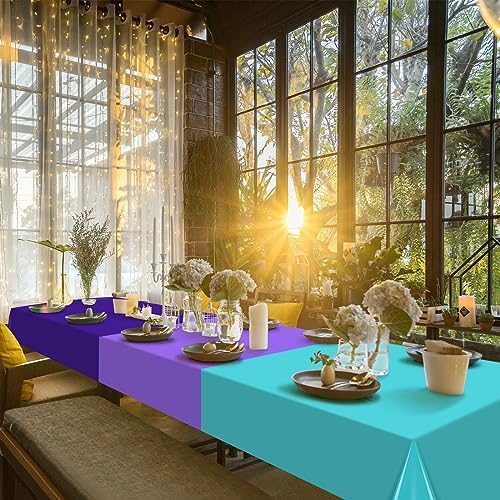 6 Pack Mermaid Tablecloths Blue Purple Princess Decor for Parties