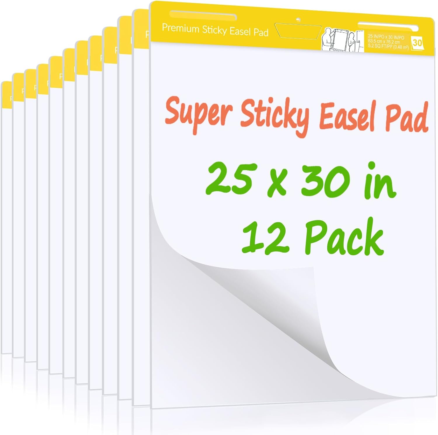 ReliThick 12 Pads Sticky Easel Paper for Teachers