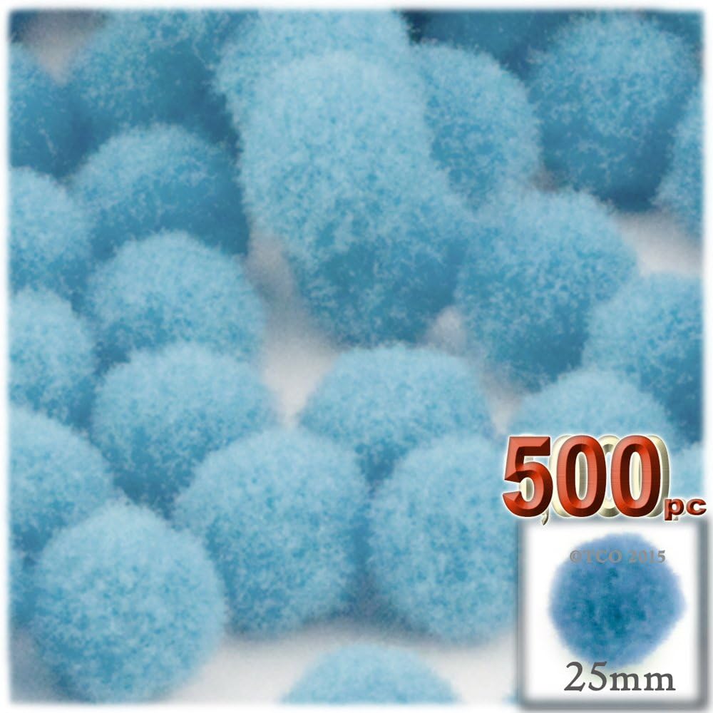 The Crafts Outlet 500-Piece Turquoise Blue Pom Poms