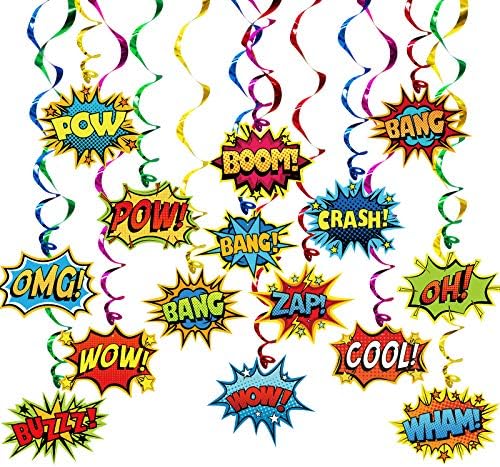 Superhero Party Decor Foil Swirls 30 Pack