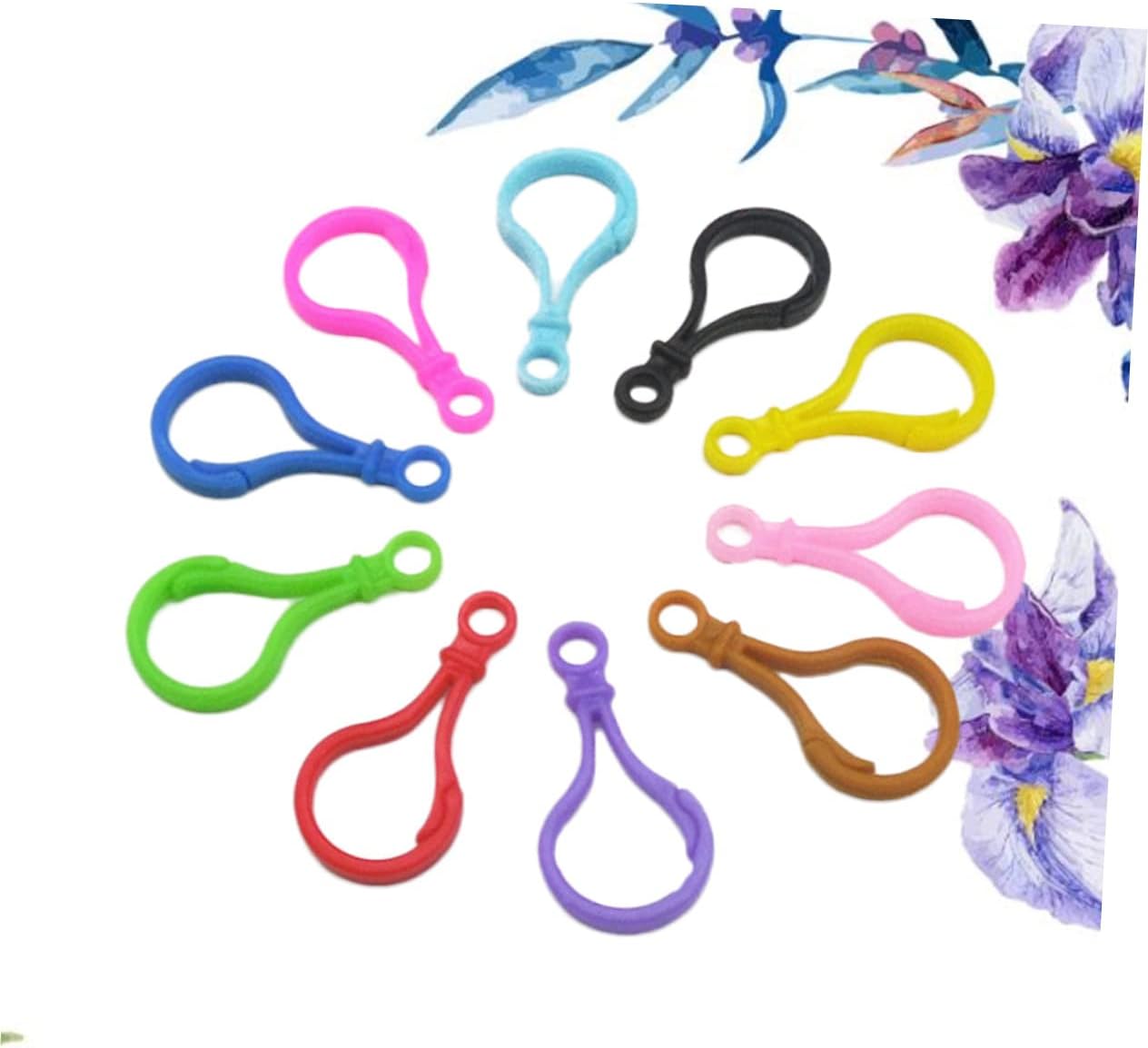 50pcs Assorted Color Acrylic Keyring Clasps for DIY Crafting and Party Favors