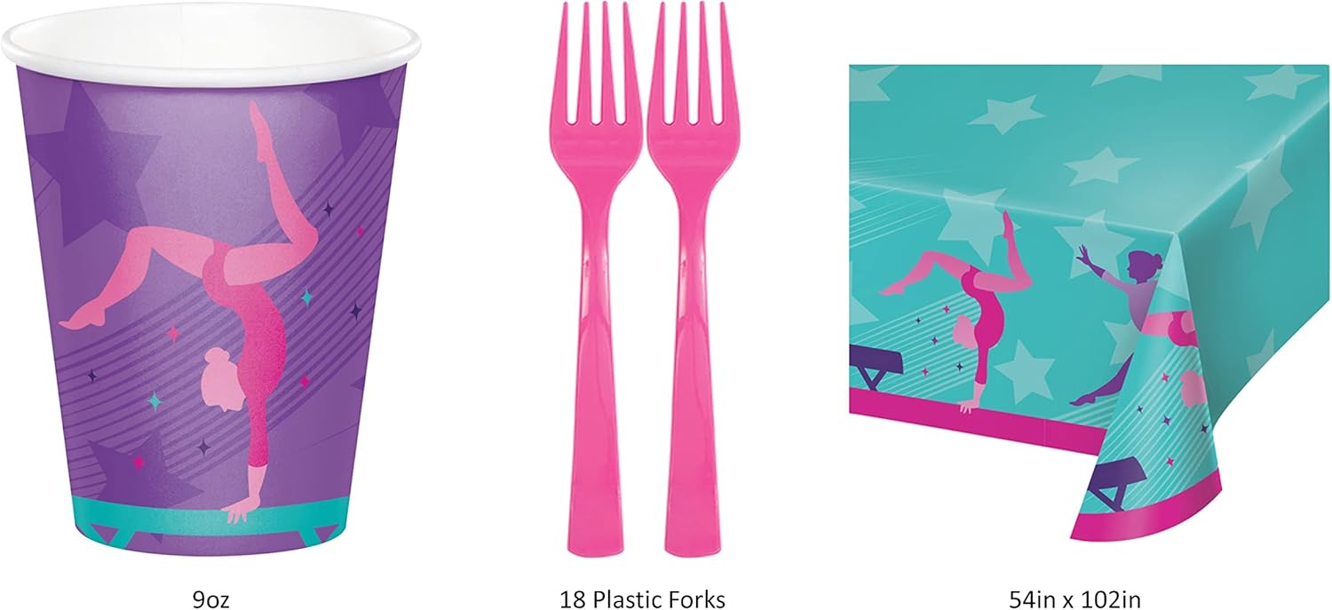 Gymnastics Party Supplies Set for 8