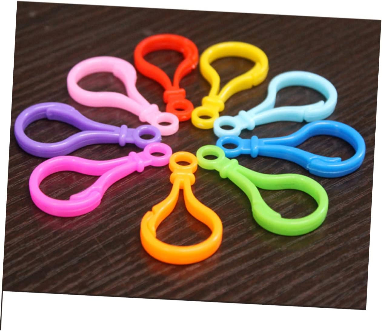 50pcs Assorted Color Acrylic Keyring Clasps for DIY Crafting and Party Favors