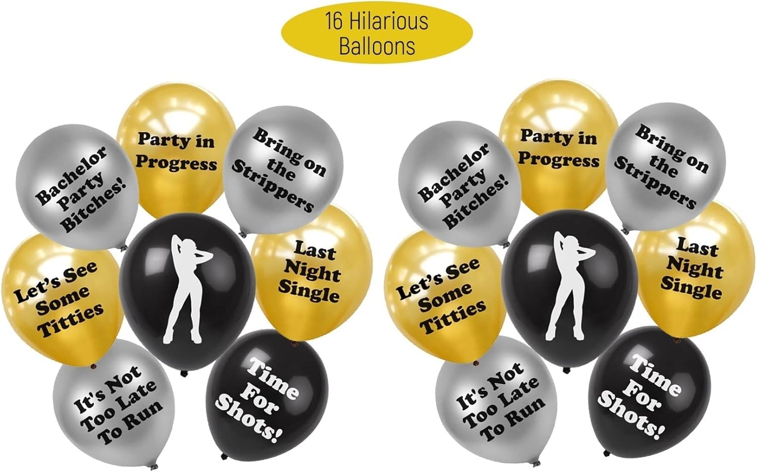 BroSash Bachelor Party Balloons Pack of 16