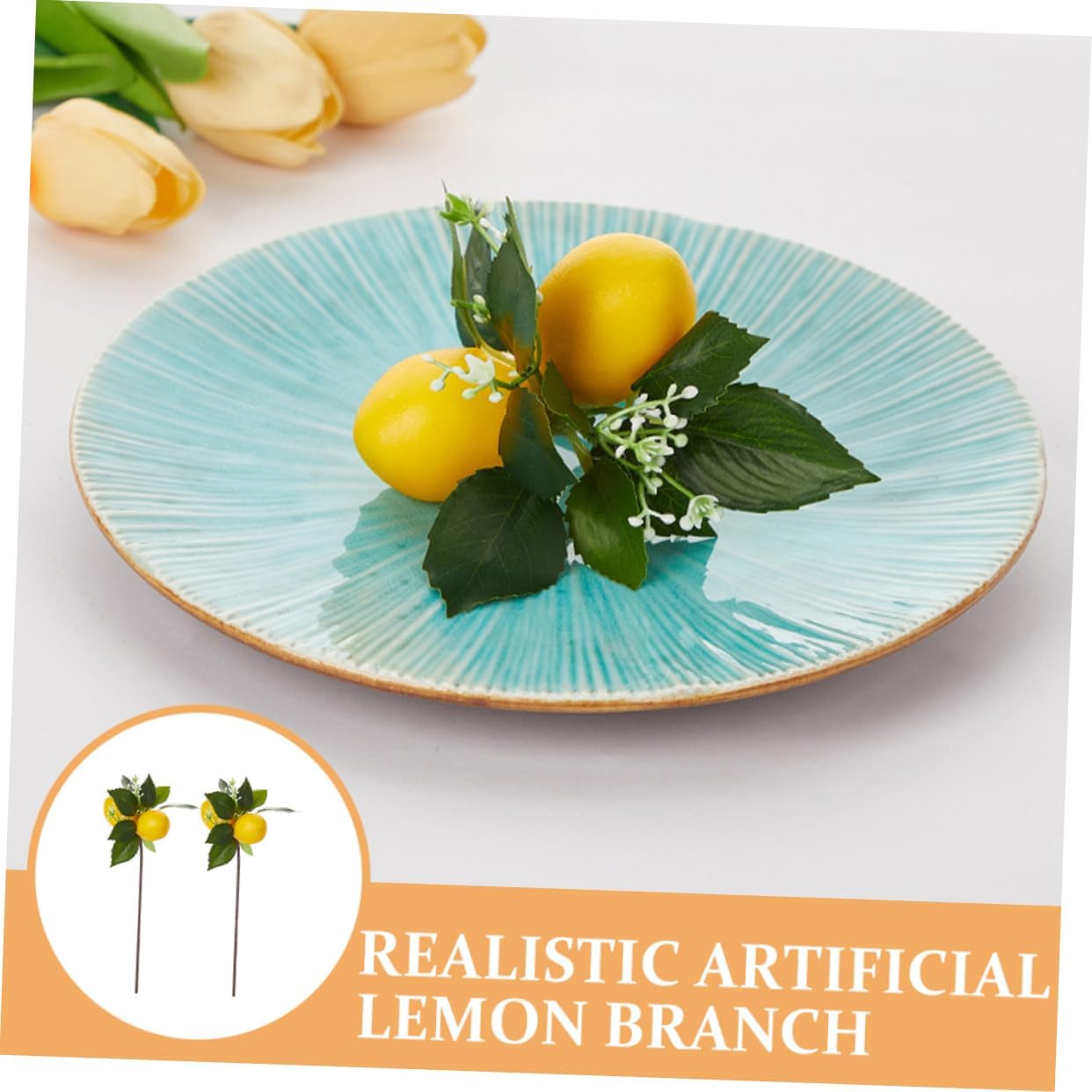 PRETYZOOM Artificial Lemon Napkin Ring Holder Decor