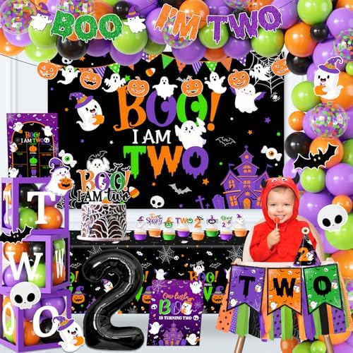 Halloween 2nd Birthday Decorations 164pcs Boo Im Two Party Kit
