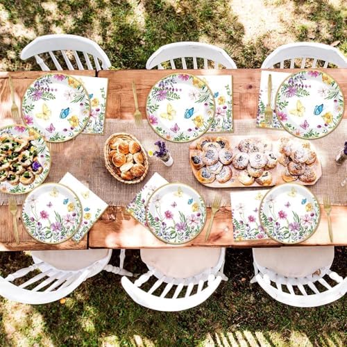96 Pcs Wildflower Party Decorations for 24 Guests