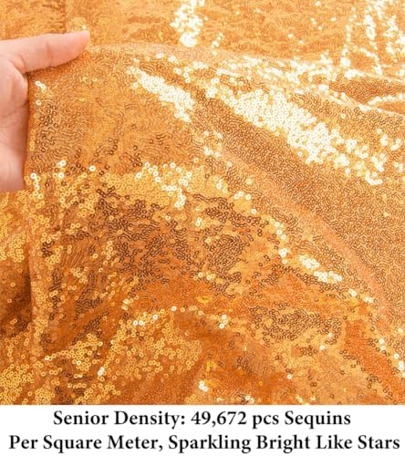 Duoobao Deep Gold Sequin Aisle Runner for Wedding