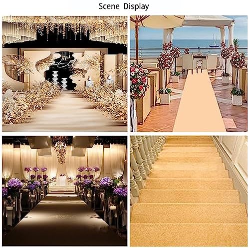 Champagne Runway Rug Wedding Aisle Runner Non-Slip 2mm Thickness 12x30m