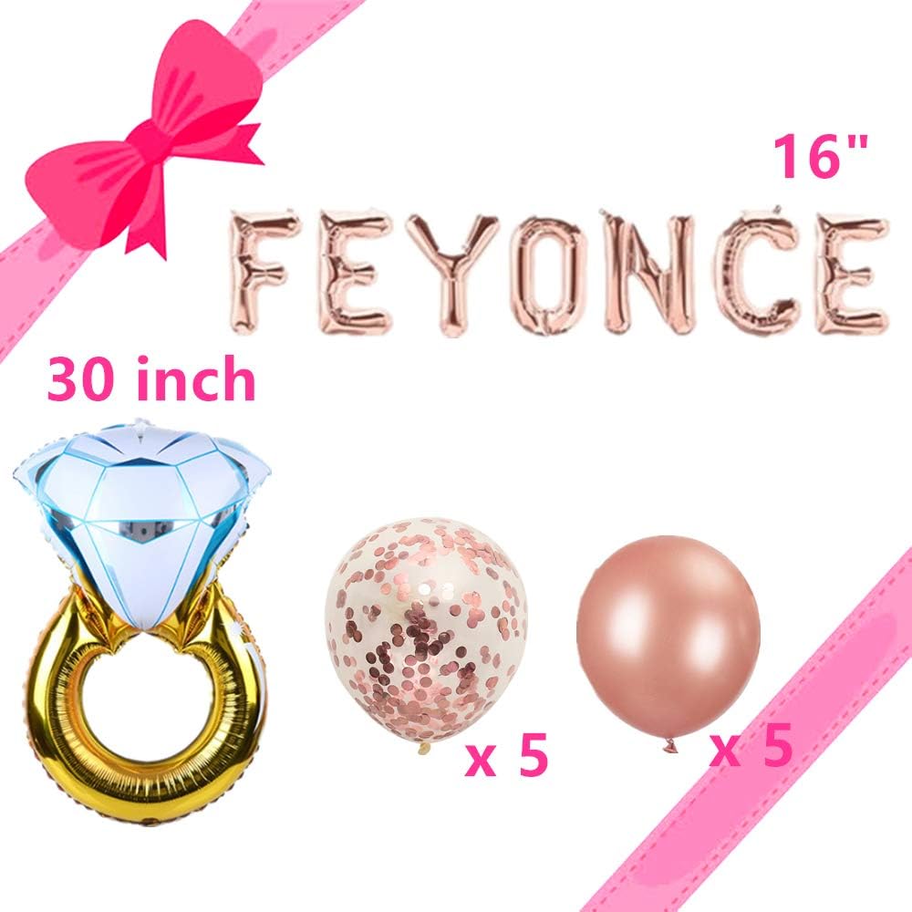 LaVenty Set of 12 Rose Gold Balloons for Bachelorette Party Decor