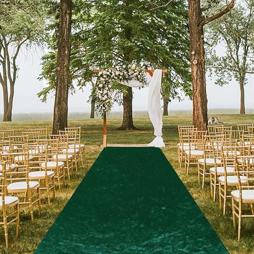 MODFUNS Emerald Green Aisle Runner Rug for Wedding Ceremony 4x15 FT