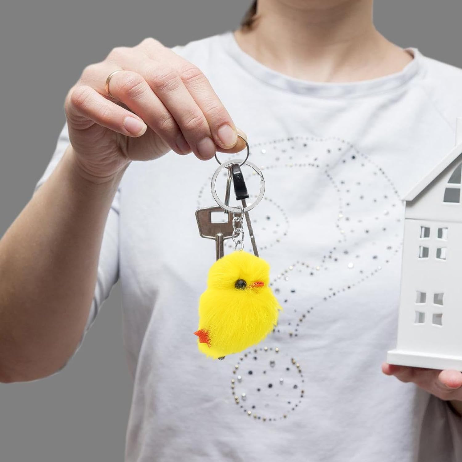 LUOZZY 16 Pcs Mini Yellow Chick Plush Keychain