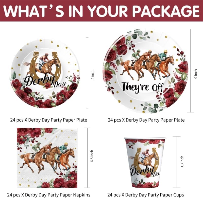 Derby Day Party Decorations Set for 24 Guests