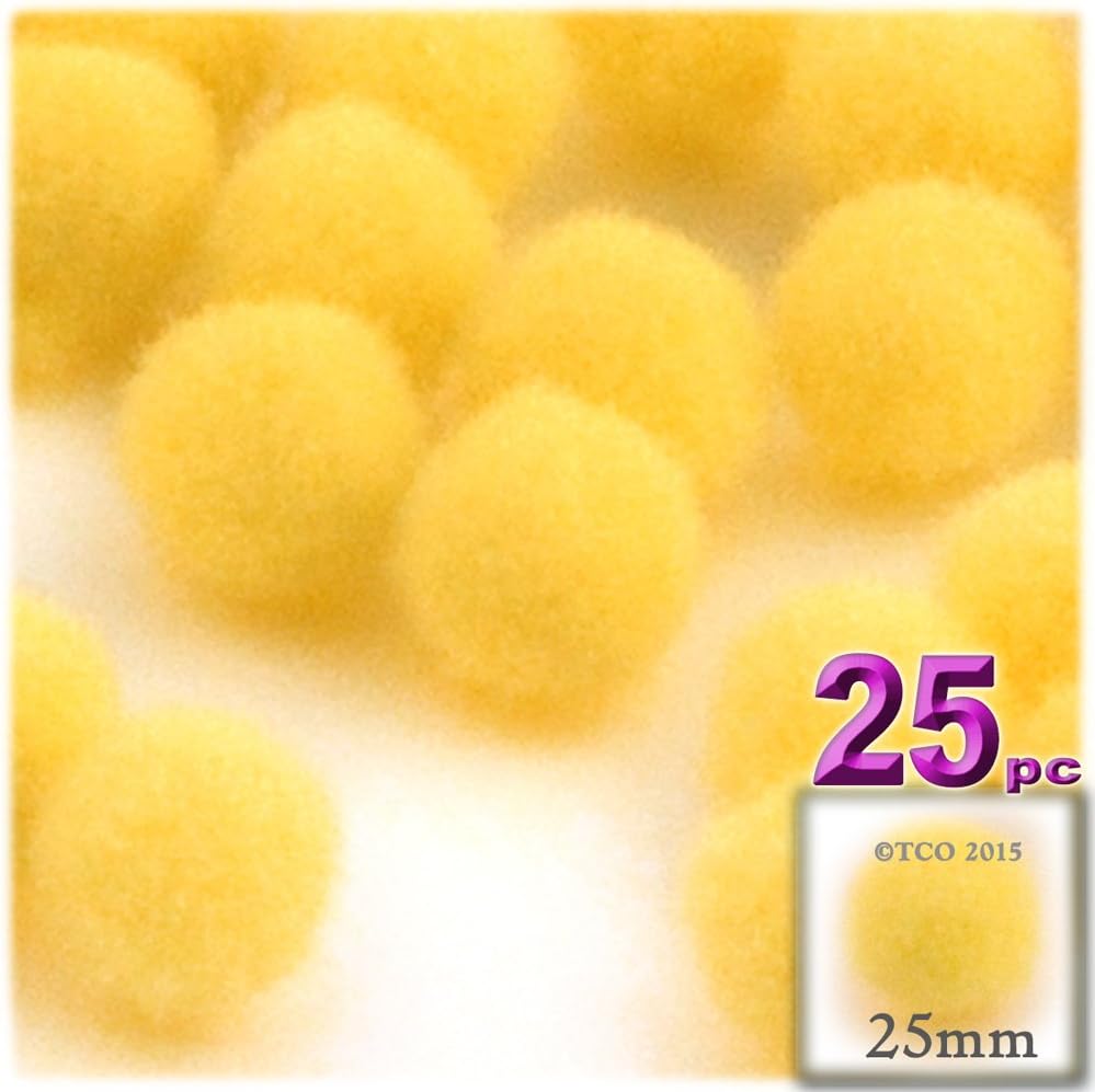 The Crafts Outlet 25-Piece Coffee Brown Pom Poms