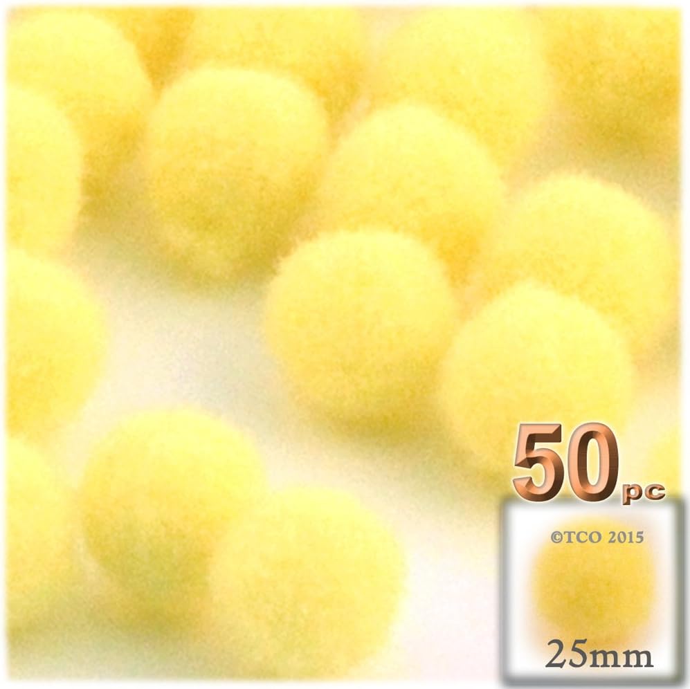 The Crafts Outlet 50-Piece Neon Orange Pom Poms