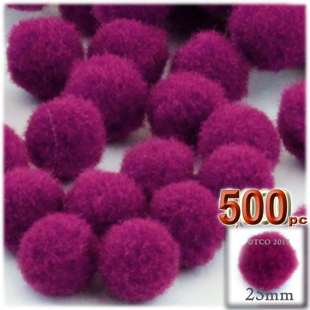The Crafts Outlet 500-Piece Purple Pom Poms 1