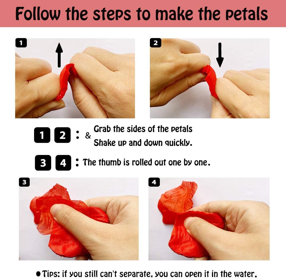 HEIPIN 2000 PCS Fake Rose Petals for Proposal Decorations and Aisle Runners for Weddings