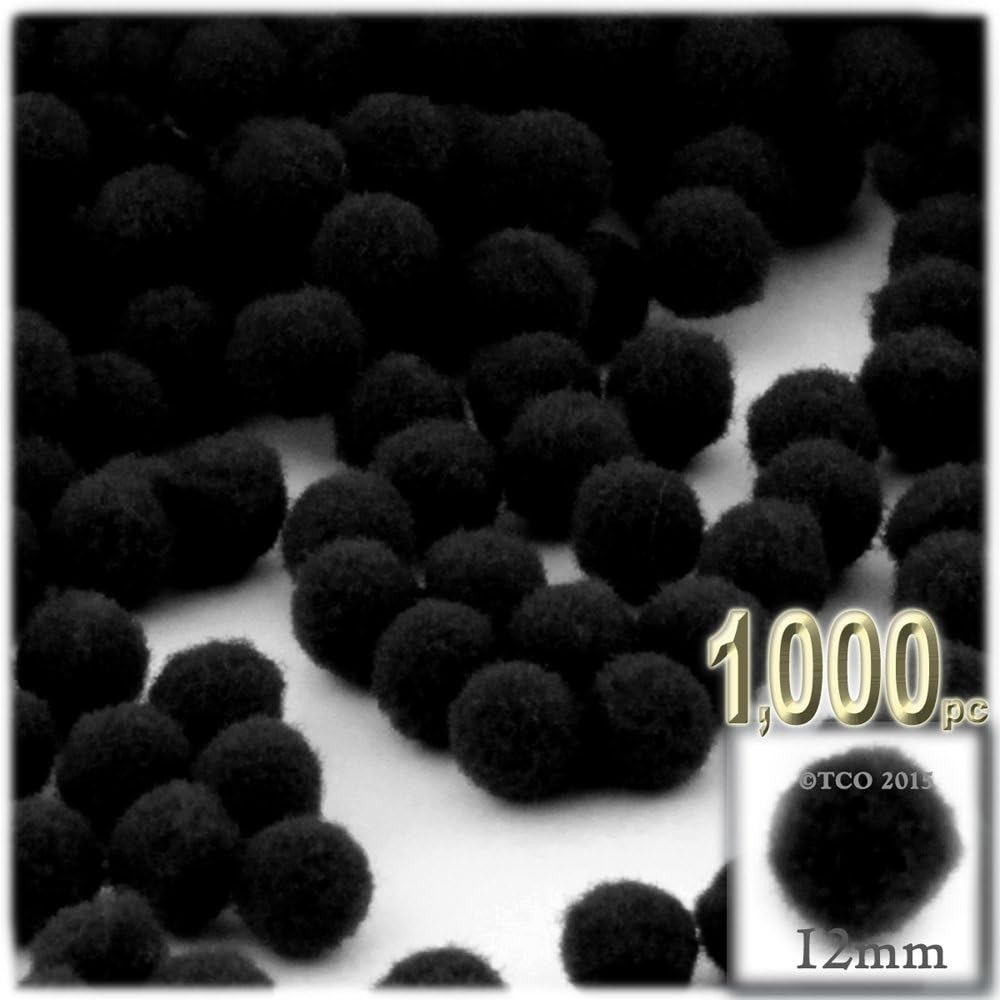 The Crafts Outlet 1000 Piece White Pom Poms 12mm