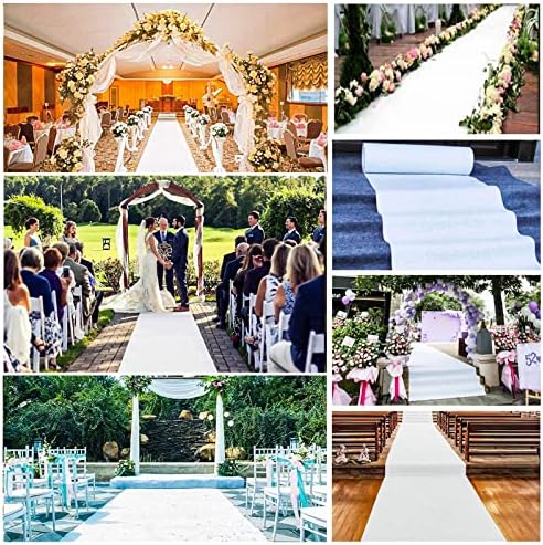 White Wedding Aisle Runner Rug 12x10m