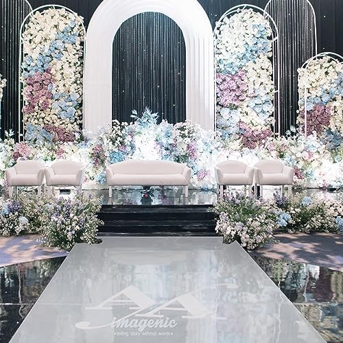 33x33 ft Double Sided Silver Mirror Aisle Runner