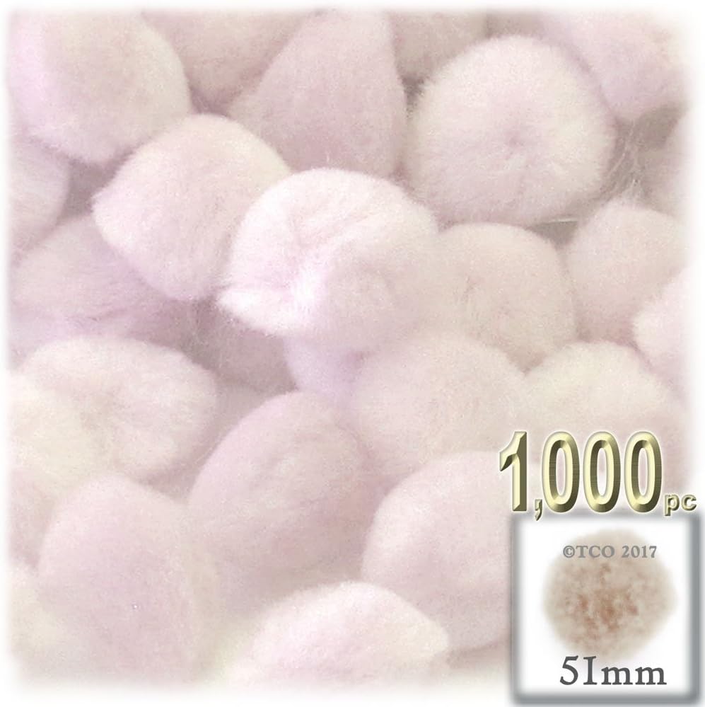 The Crafts Outlet 1000 Piece Black Acrylic Pom Poms 51mm Round