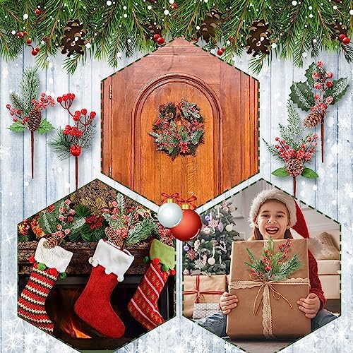 Cindeer 16 Piece Christmas Artificial Pine Picks Set