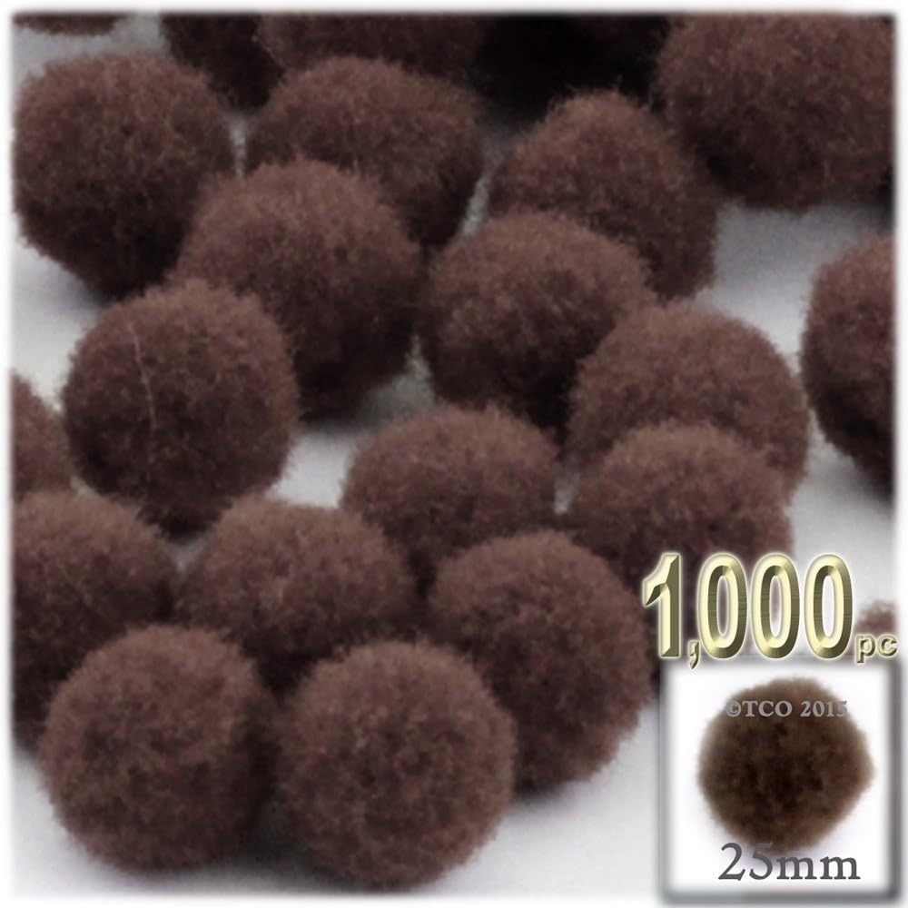 The Crafts Outlet 1000 Piece Acrylic Pom Poms White 25mm