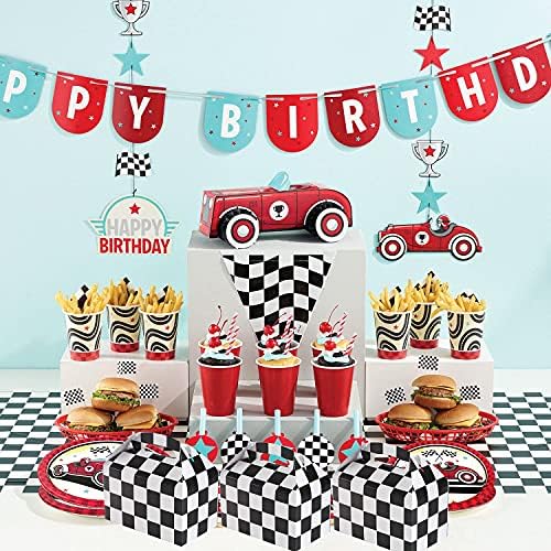 Racing Flag Gift Bags 24 Pcs Checkerboard Treat Box Party Favor Supplies