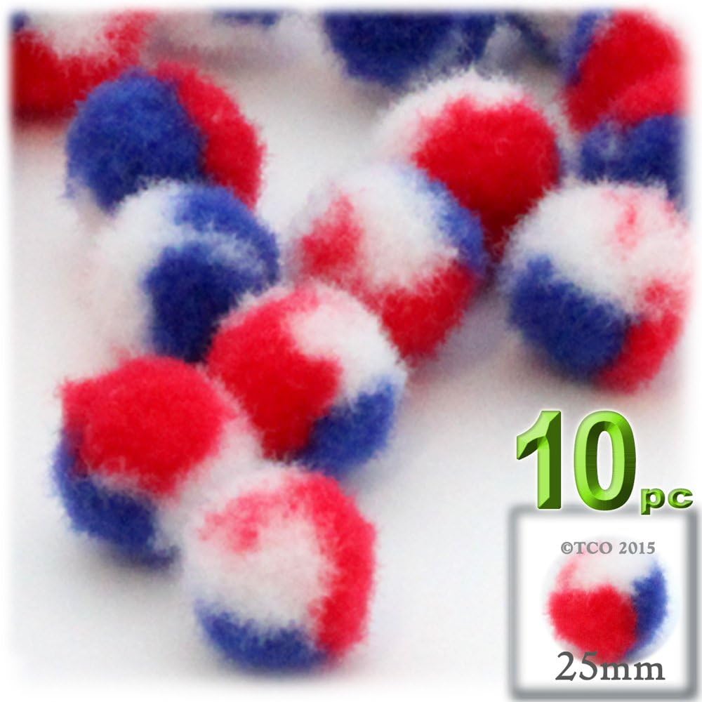 The Crafts Outlet 10-Piece Multi Purpose Pom Poms Neon Green 25mm