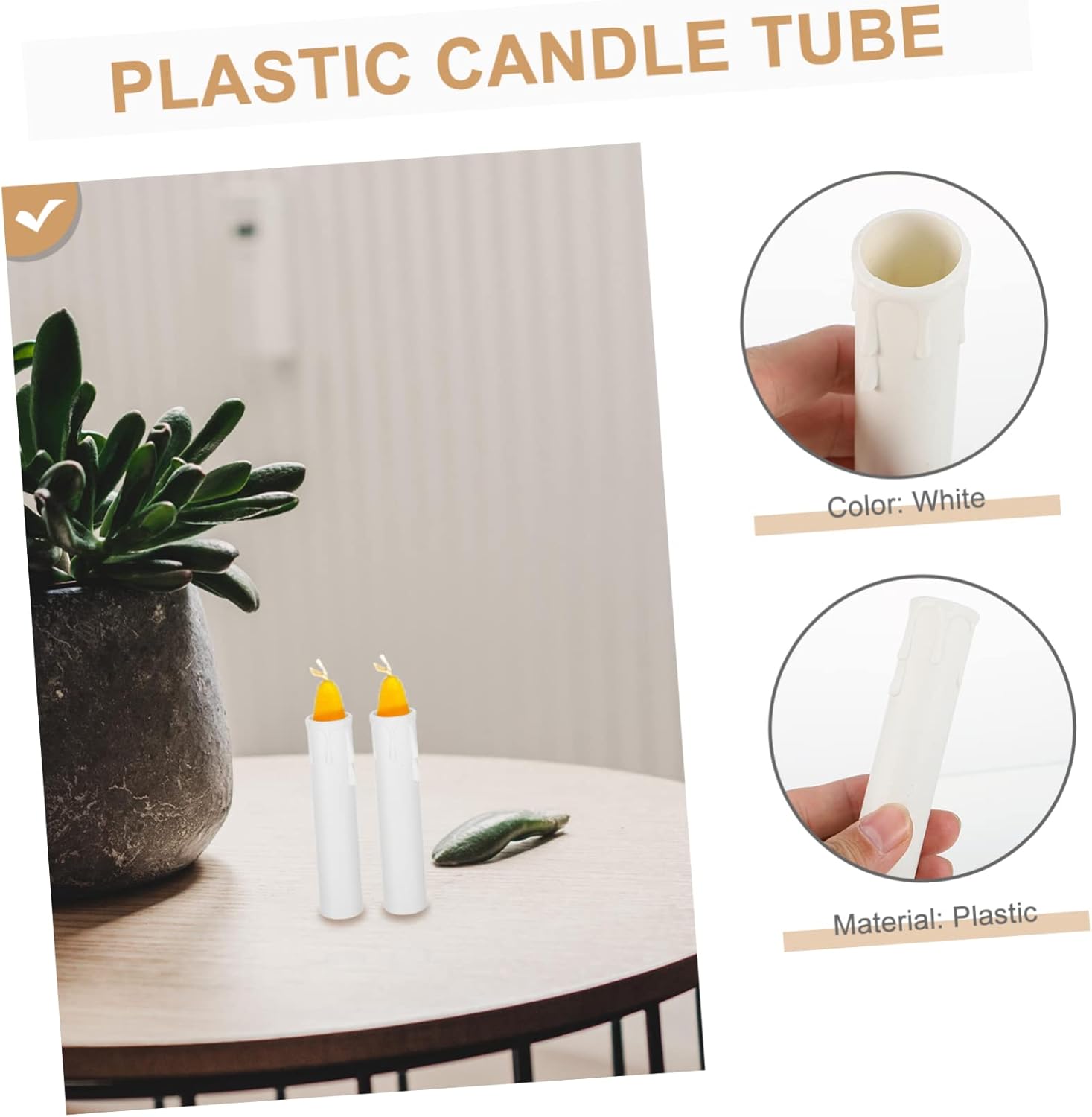 20Pcs Plastic Candle Tubes for Decorative Luminarias