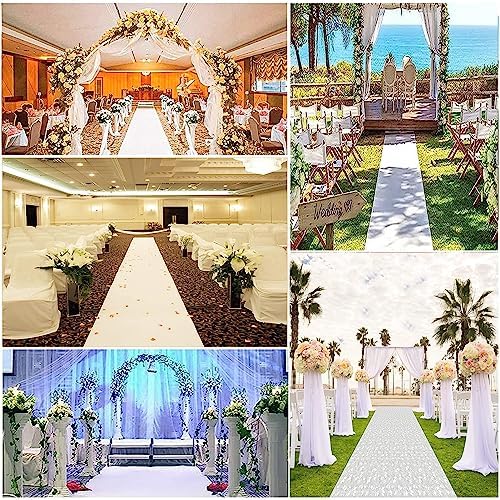 White Wedding Aisle Runner Rug 2mm Thick 1x30m Non-Slip Carpet