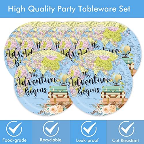 Adventure Awaits Party Decorations for Travel Map Party Supplies