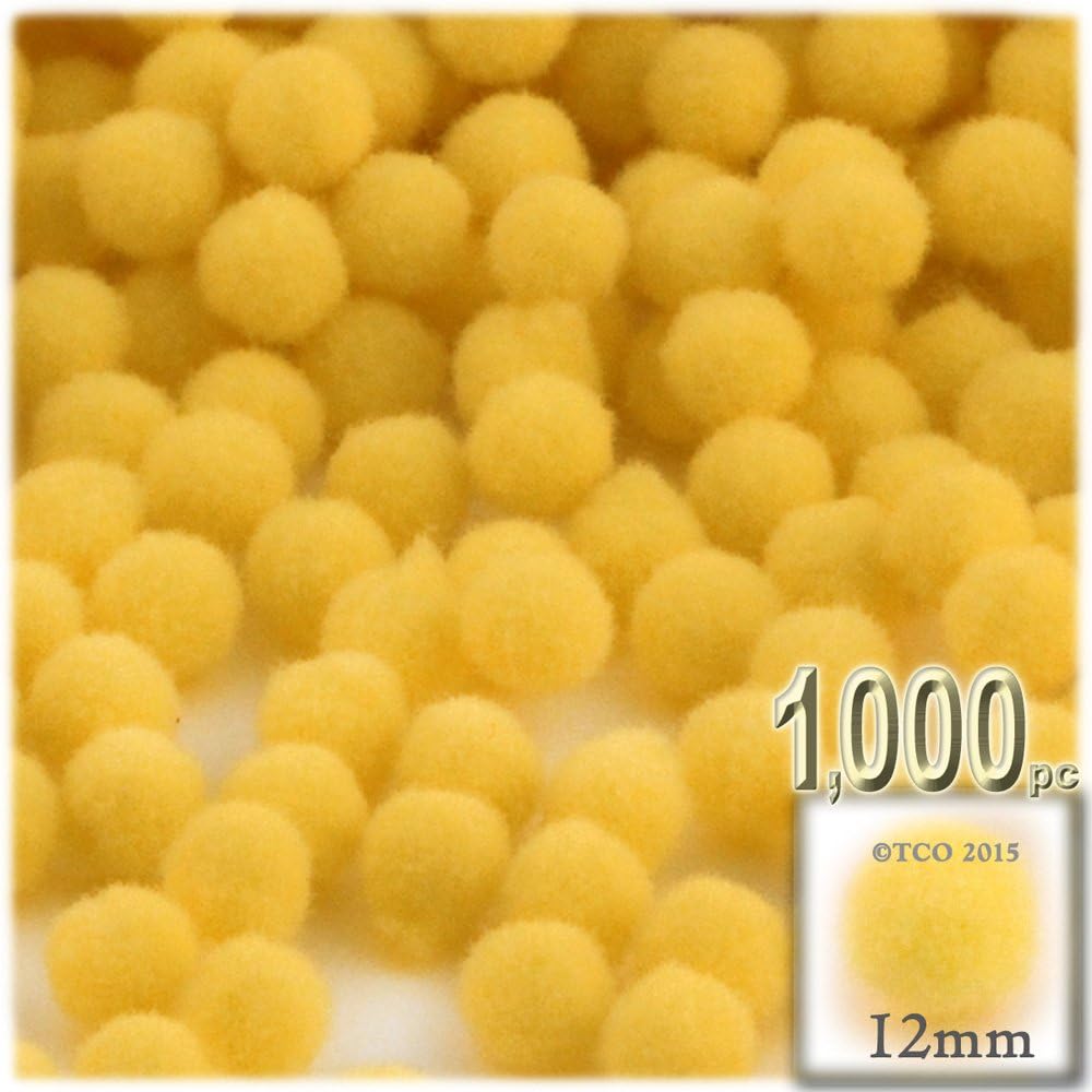 The Crafts Outlet 1000 Piece Red Pom Poms 12mm